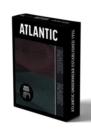 Atlantic 2MP-1588 2-pack Majtki slipy, zielony/brąz