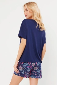 Italian Fashion Wista kr.r. kr.sp.  Nocna piżama, granat/druk