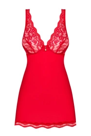 Obsessive Luvae babydoll Nocna komplet koszulka + stringi, czerwony