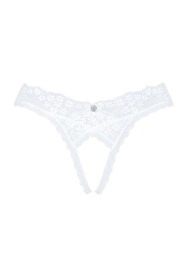 Obsessive Heavenlly crotchless thong Majtki stringi otwarte, biały
