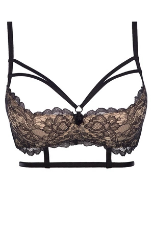 Axami V-7881 Marshmallow Biustonosz półbiustonosz, czarno-beżowy