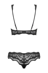 Obsessive Luvae set Nocna komplet biustonosz + stringi, czarny