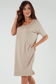 Italian Fashion Soler tunika kr.r. Sukienka klasyczna, beż