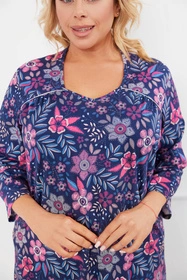 Italian Fashion Topana r.3/4 Nocna koszula, druk/granat