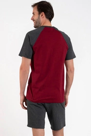 Italian Fashion Morten kr.r. kr.sp. Nocna piżama, bordo/c.melanż