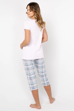 Italian Fashion Glamour kr.r. sp.3/4 Nocna piżama, j.róż/druk