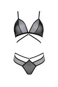 Avanua Carina set Nocna komplet biustonosz + stringi, black
