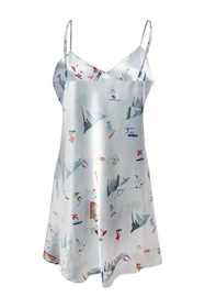 Dkaren DK-HK-015 Nocna koszulka, biały-wzór