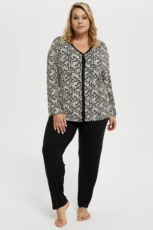 Italian Fashion Abisynia dł.r. dł.sp. Nocna piżama, druk/czarny