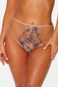 Bella Misteria 38-100 Wiosenny Kwiat Majtki brazyliany, beżowo-niebieski