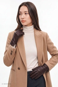 Vivisence 7209 Rękawiczki skórzane, dark brown