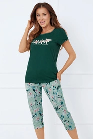 Italian Fashion Florisa kr.r. sp.3/4 Nocna piżama, c.zielony/druk