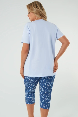 Italian Fashion Lady kr.r. sp.3/4 Nocna piżama, niebieski/druk