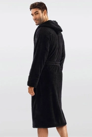 Dkaren 130 z kapturem Nocna szlafrok, czarny