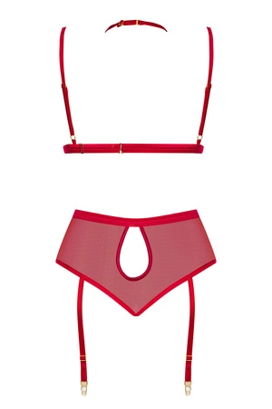 Beauty Night Cristalyn set BN6756 Nocna komplet biustonosz + figi, cherry