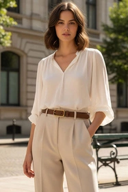 Vivisence P0004 Pasek skórzany, brown