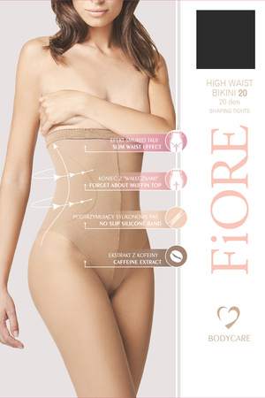 Fiore High Waist Bikini 20 den M5218 Wyr�b po�czoszniczy rajstopy, black