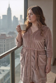Vivisence 5011 Nocna szlafrok, beżowy