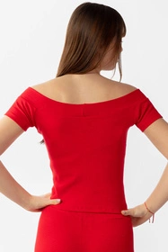 Dkaren Bayo-Bl Bluzka hiszpanka, czerwony