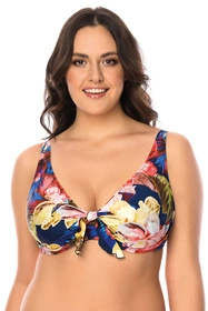 Vivisence 3203 Kostium kąpielowy biustonosz miękki, granatowe kwiaty