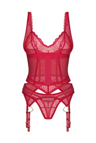 Obsessive Cupide Desir corset Gorset sexy, red