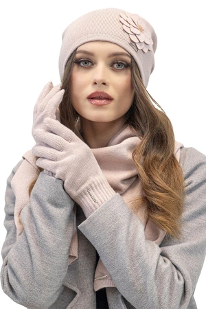 Vivisence 7010Kmpl Komplet czapka+szalik, pudrowy róż