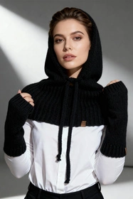 Vivisence 70110Kmpl Komplet kaptur+rękawiczki, czarny