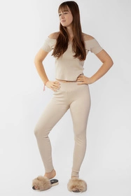 Dkaren Bayo-Kpl Komplet legginsy + bluzka, beż