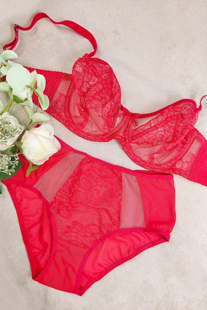 Vivisence 1044W Majtki wysokie figi, czerwony