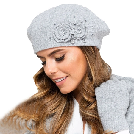 Kamea Barcelona Nakrycie głowy beret, szary