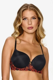 Lupo 2611 Biustonosz push-up, czarno-czerwony