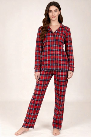 Vivisence 2067 Nocna piżama, czerwony-krata