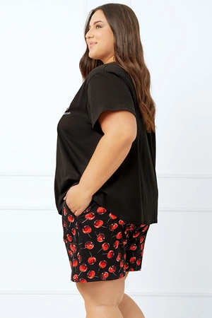 Italian Fashion Cherry kr.r. kr.sp. Nocna piżama, czarny/druk