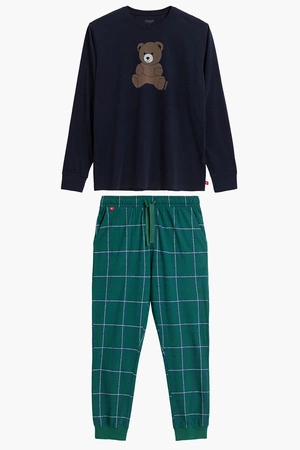 Atlantic NMP-377 Nocna piżama, niebieski/zielony