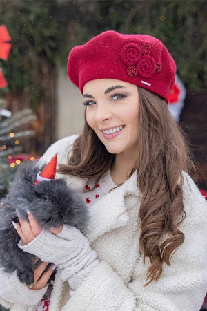 Vivisence 7037 Nakrycie głowy beret, bordowy