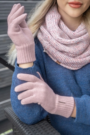 Vivisence 7202 Rękawiczki dzianinowe, pudrowy róż