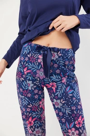 Italian Fashion Folk dł.r. dł.sp. Nocna piżama, granat/druk