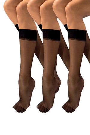 Vivisence 8400 3-pack Classic 20 DEN Wyrób pończoszniczy podkolanówki, nero