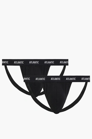 Atlantic 2BMP-1591 2-pack Majtki slipy, czarny
