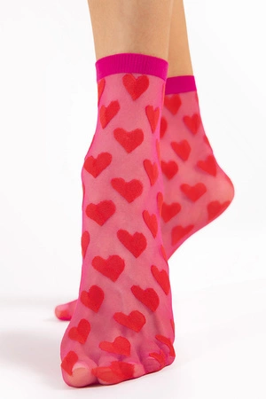 Fiore Beso 20 DEN G1181 Wyrób pończoszniczy skarpetki, red/magenta