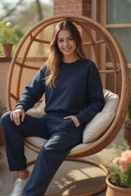 Vivisence 9004 Bluza nierozpinana, granatowy