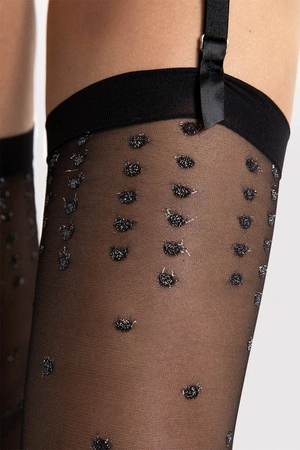 Fiore Bruine 15 DEN O4101 Wyrób pończoszniczy pończochy do pasa, black