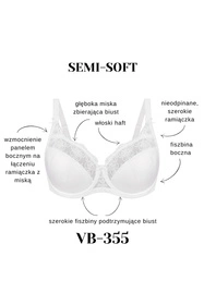 Vena VB-355 Biustonosz półusztywniany, biały