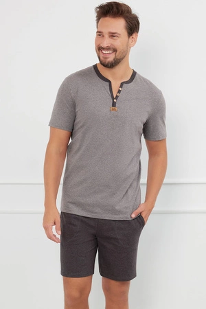 Italian Fashion Juliusz kr.r. kr.sp. Nocna piżama, zielony/c.melanż