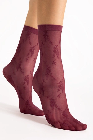 Fiore Rosa 20 DEN G1200 Wyrób pończoszniczy skarpetki, burgundy
