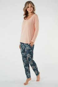 Italian Fashion Julietta dł.r. dł.sp. Nocna piżama, łosoś/druk