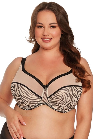 Gaia 1234M Alia Maxi Biustonosz półusztywniany, beżowo-czarny