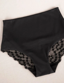 Wol-Bar Promessa 3-pak Majtki wysokie figi, czarny