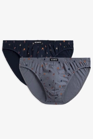 Atlantic 2MP-003 2-pak Majtki slipy, szary/granat