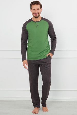 Italian Fashion Aleksander d�.r. d�.sp. Nocna pi�ama, zielony/c.melan�